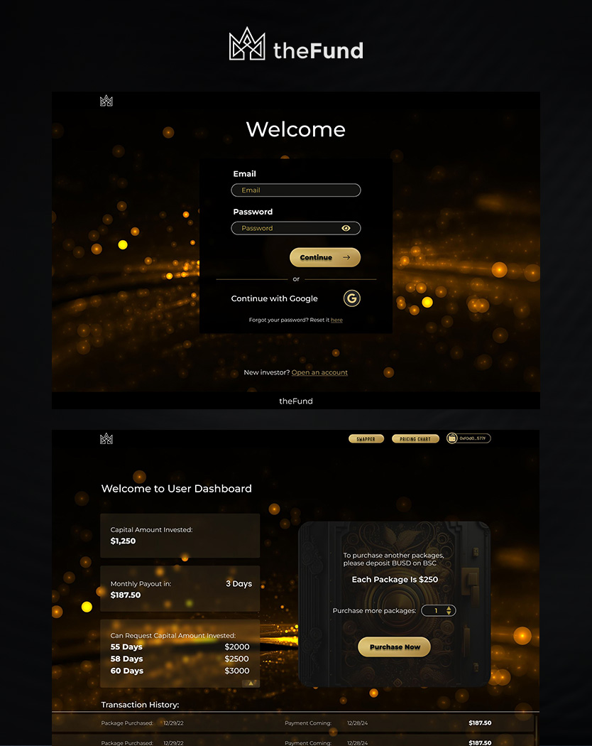 TheFund crypto project design by web3uiux